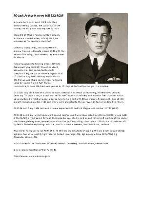 A preview of a PDF biography for Harvey, Jack Arthur